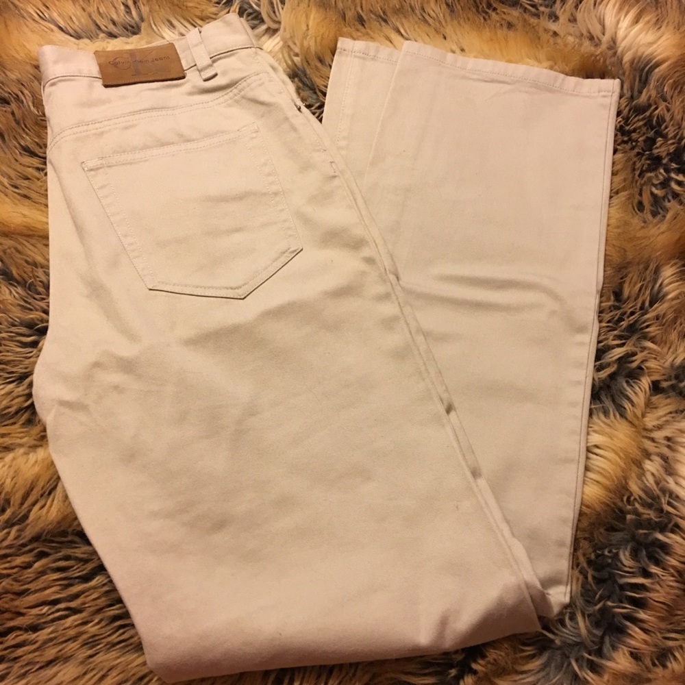 Calvin Klein tan lighter weight jeans NWOT 7